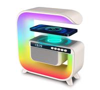 Enceinte Bluetooth 5 en 1 Chargeur Sans Fil Réveil Lumière Ambiance RGB LED YONIS