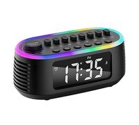 Enceinte Bluetooth à bruit blanc, réveil numérique, minuteur de sommeil avec affichage LED RVB, veilleuse apaisante, machine à son naturel pour bébé, enfant, adulte, chambre à coucher (noir)