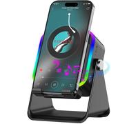Enceinte Bluetooth à Induction Sans Fil - Support Téléphone 360°, Son Stéréo, Batterie 3500mAh,Lumières RGB,Pour iPhone Android iPad