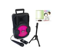 Party Light & Sound - Enceinte Bluetooth Autonome Party-MOBILE8 - Pied - Micro - Télécommande - Karaoke - Cadeau 1 Enceinte Réveil Matin Bluetooth