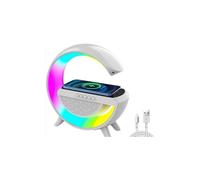 Enceinte Bluetooth avec charge sans fil 15 W, veilleuse LED, radio et éclairage à couleurs changeantes multi-modes