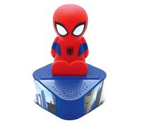 Lexibook, Spider Man, Enceinte avec Figurine Lumineuse, Bluetooth 5,0, Port USB/USB Type C, Rouge/Bleu, BTD80SP