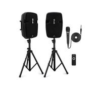 Enceinte Bluetooth avec Pied - - 700 W - 2 pieds/1 télécommande/1 microphone/1 câble d'alimentation - Noir