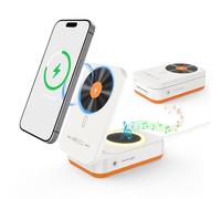 Enceinte Bluetooth avec Station de Charge sans Fil pour iPhone 17/16/15/14/13 Pro Max,Mini Bluetooth Speaker Portable,Support de Téléphone Pliable,Cadeaux Original utile pour Homme Femme