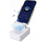 Enceinte Bluetooth avec Support-Compatible iPhone et Samsung-Connexion Auto au Dépôt du Téléphone Support 270°Réglable-Blanc