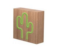 Bigben Interactive Enceinte Bluetooth CBLNEONCACTS – LED néon vert, figurine cactus bois