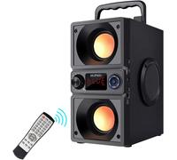 Enceinte Bluetooth Boombox Portable 60W Crête - Son Puissant Double Woofers Basses Profondes - 24H Autonomie - Pour Extérieur/Maison/Camping[Z757]