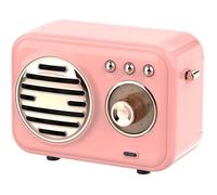 Enceinte bluetooth, décoration vintage, petit haut-parleur bluetooth sans fil, pour bureau, chambre, fête, d'extérieur (rose)
