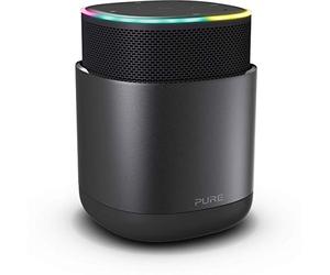 Enceinte Bluetooth DiscovR de Pure avec Alexa intégrée, Multiroom, Charge Rapide, Son à 360 degrés, Autonomie de 15h, Radios Via Internet et Désactivation Physique du Micro, Graphite/Noir