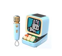 Enceinte sans fil Divoom Enceinte Bluetooth Ditoo-Mic bleu Portable Pixel Art LED avec Microphone karaoké sans Fil, écran contrôlé par Application