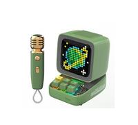 Enceinte Bluetooth Divoom Ditoo-Mic Vert Portable Pixel Art LED avec Microphone karaoké sans Fil, écran contrôlé par Application Vert