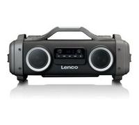 Enceinte Bluetooth® étanche avec radio FM, lecteur USB/micro SD et effets lumineux Lenco SPR-200BK Noir-Gris Noir-Gris G