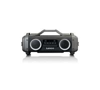 Enceinte Bluetooth étanche avec radio FM, lecteur USB/micro SD et effets lumineux SPR-200BK Noir-Gris
