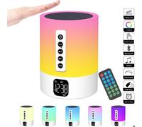Enceinte Bluetooth - Haut-parleur Hifi Bluetooth 5.0 - Modèle Lumineux - Veilleuse LED, Réveil numérique, Machine à bruit blanc