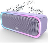 Enceinte Bluetooth, Haut Parleur Portable Sans Fil Avec Bass Puissantes, Étanche Ipx6, Lumières Multicolores,Autonomie 20H, Double Appairage Stéréo,Violet