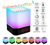 Enceinte Bluetooth ,Haut-parleur Portable sans-fil Lumières LED changement RVB Lampe de chevet chambre Réveil enfants adultes