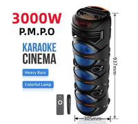 Enceinte Bluetooth haute puissance 3000W, 12 pouces, portable pour extérieur, avec subwoofer et son surround stéréo 3D, colonne musicale ZQS-8302