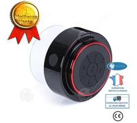 Enceinte Bluetooth - INN - Douche - Étanche - Mains libres - Noir et rouge