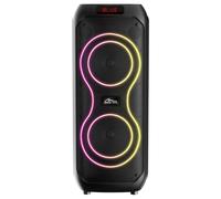 Enceinte Bluetooth Karaoke 120W RMS POWER AUDIO MAX MT3185 Haut Parleur Portable Double 8 Pouces RGB TWS USB microSD AUX BT 5.3 Batterie 11h Télécommande Écran LED