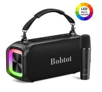 Enceinte bluetooth karaoké-Son surround 360°-4000mAh-Bluetooth 5.3- RGB-Étanchéité IPX5-Karaoké-Noir