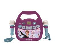 Lexibook, la Reine des Neiges, Lecteur Musical karaoké Portable pour Enfants, 2 Micros, Effets Lumineux, Bluetooth, Enregistrement/Changement de Voix, Batteries Rechargeables, Violet, MP320FZZ