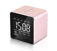 Enceinte Bluetooth LED Miroir Dual Alarmé Bakeey V9 Mini - Rose Or