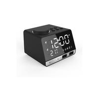 Enceinte Bluetooth LED Radio Réveil USB Température Affichage HD Compacte Noir YONIS