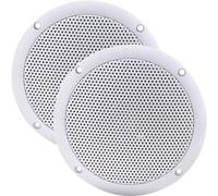 "Enceinte Bluetooth Leisure Kit 2 haut-parleurs coniques 5"" / 80W - Grille et résistance à l'eau avec Amplificateur Google Home Bluetooth Amazon Alexa" 9424 Blanc