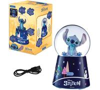 Lexibook Enceinte Bluetooth Boule à Neige Disney Stitch Lumineuse, changement de couleurs, USB-C