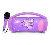 Lexibook Enceinte sans fil Disney Stitch Angel BTP585D1Z - Karaoké, micro, USB/SD, rose