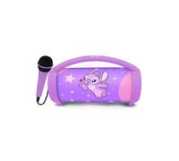 Lexibook Enceinte sans fil Disney Stitch Angel BTP585D1Z - Karaoké, micro, USB/SD, rose