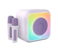 Enceinte Bluetooth Lumineuse Party Karaoké, 2 Micros Sans Fil 30W clair