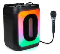 Party Light & Sound – Enceinte Karaoké Bluetooth Party 30W, Effets lumineux, Micro filaire 4 m Noir