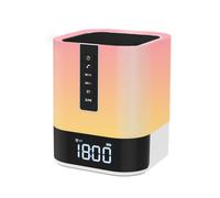 Enceinte Bluetooth multifonction avec lampe LED tactile, réveil, éclairage multicolore à intensité variable, son de haute qualité et