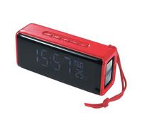 Enceinte Bluetooth Multifonctions Avec Alarme Horloge Affichage Température FM MP3e Rouge YONIS