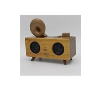 Enceinte bluetooth Music Apollo B6 - Radio rétro Double corne USB TF AUX - d'or