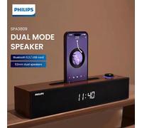 Enceinte Bluetooth PHILIPS, enceinte d'ordinateur, enceinte de bureau d'ordinateur de maison, enceinte d'ordinateur portable, caisson de graves, enceinte horloge en bois brunbois
