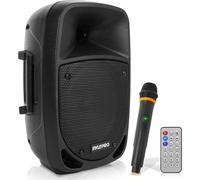 Enceinte Bluetooth Portable 800W - Haut Parleur Bluetooth Avec Subwoofer, Lumières Et Indicatrices De Batterie Led Avec Batterie Rechargeable, Lecteur Mp3/Usb/Sd, Microphone Sans Fil Uhf, Noir