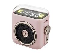 Enceinte Bluetooth Portable Avec Horloge Veilleuse et Fixation Magnétique Rose YONIS
