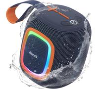 Enceinte Bluetooth Portable, Haut Parleur Puissant Lumineuse Avec Bluetooth 5.3, Autonomie 15H, 1800Mah, Radio Fm, Port Clé Usb, Aux, Tf Carte, Pour Soirées Plage Randonnées Voyage, Bleu Marine