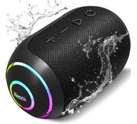 Enceinte Bluetooth Portable, Haut Parleur Puissant Lumineuse Ipx7 Avec Bluetooth 5.3, Autonomie 10H, 1800Mah, Port Tf Carte/Aux, Pour Soirées Plage, Randonnées, Voyage, Noir