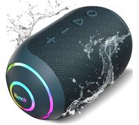 Enceinte Bluetooth Portable, Haut Parleur Puissant Lumineuse Ipx7 Avec Bluetooth 5.3, Autonomie 10H, 2400Mah, Port Tf Carte/Aux, Pour Soirées Plage, Randonnées, Voyage, Bleu