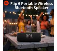Enceinte Bluetooth portable JBL FLIP6 - Un système audio stéréo étanche pour l'extérieur avec une longue autonomie de la batterie, une batterie externe intégrée, Su FILP6-black