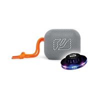 ENCEINTE BLUETOOTH PORTABLE M-360-LG, Gris, 5W, Bluetooth, Mains-libres - 10m de portée, Couplage Stéréo - LED inclus