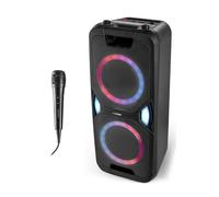 Enceinte Bluetooth portable - MEDION MD44468 - 2x22W RMS - Micro - Karaoke - Radio FM - Effets lumineux - Noir