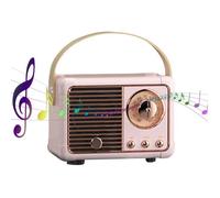Enceinte Bluetooth Portable Mini Enceinte Bluetooth Vintage Port Clé USB/AUX/TF Carte Decoration Chambre Deco Chambre Cadeau-Rose