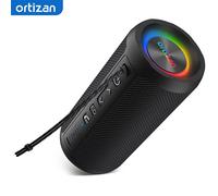 Enceinte Bluetooth portable Ortizan : Essentiels de plage, étanche IPX7 pour l'extérieur, son HD puissant, éclairage dynamique, autonomie longue durée, Bluetooth 5.3 sans fil, appairage TWS, idéale Bl