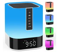 Enceinte Bluetooth portable pour s'amuser à l'intérieur et à l'extérieur, lampe tactile, réveil numérique, lecteur MP3, veilleuse colorée,