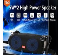 Enceinte Bluetooth portable sans fil 5.0 pour extérieur, son puissant, couplage stéréo, prise en charge de la carte TF, clé USB, sortie audio AUX, lecture multifonction FM, avec dragonne pour porter à