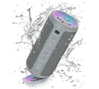 Enceinte Bluetooth Portable Sans Fils.Lumière Led, Ipx7 Lecture 30H, Volume Plus Fort Et Basses Améliorées,Durable Pour Les Voyages, L'Extérieur¿ (Grey)